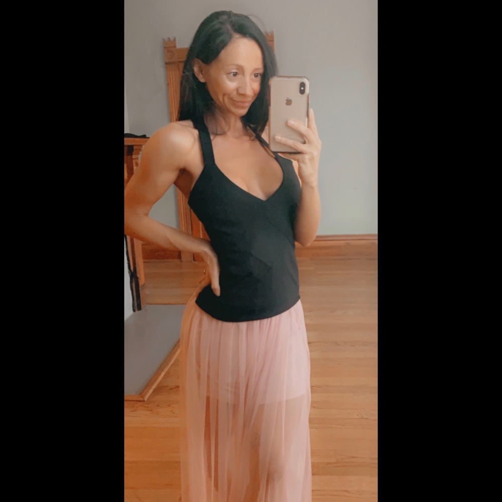 Bebe top with mesh, black